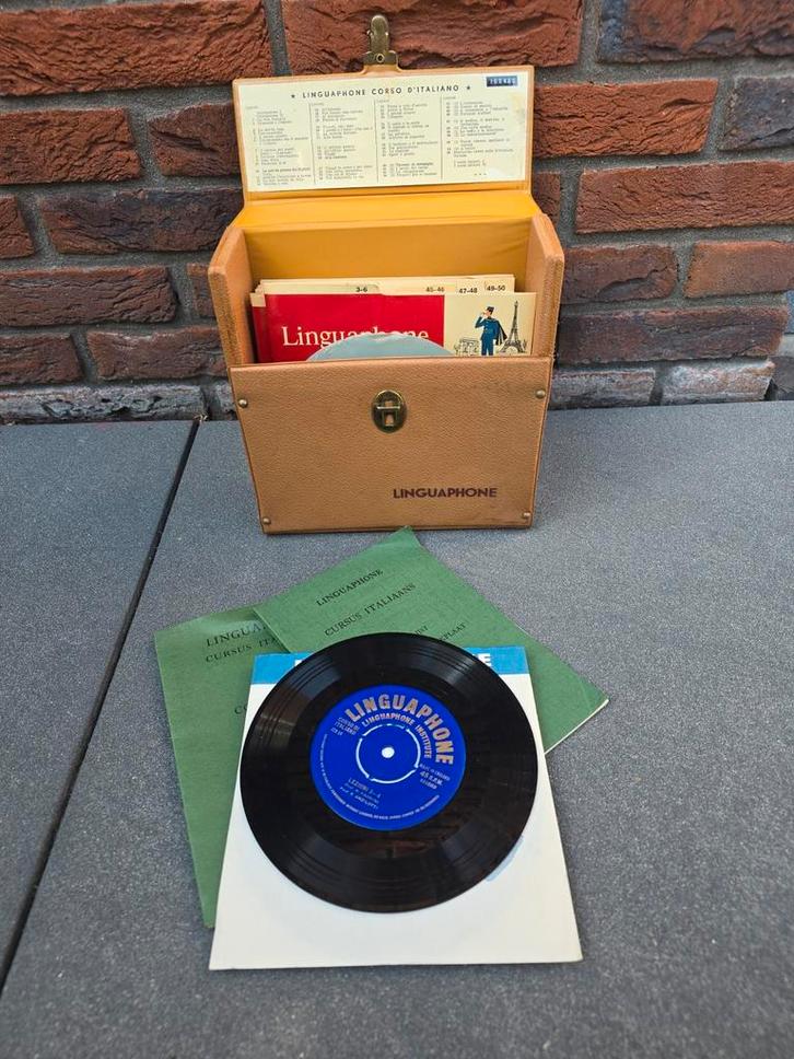 Linguaphone - Complete italiaanse cursus in originele koffer, Cd's en Dvd's, Vinyl | Overige Vinyl, Zo goed als nieuw, Overige formaten