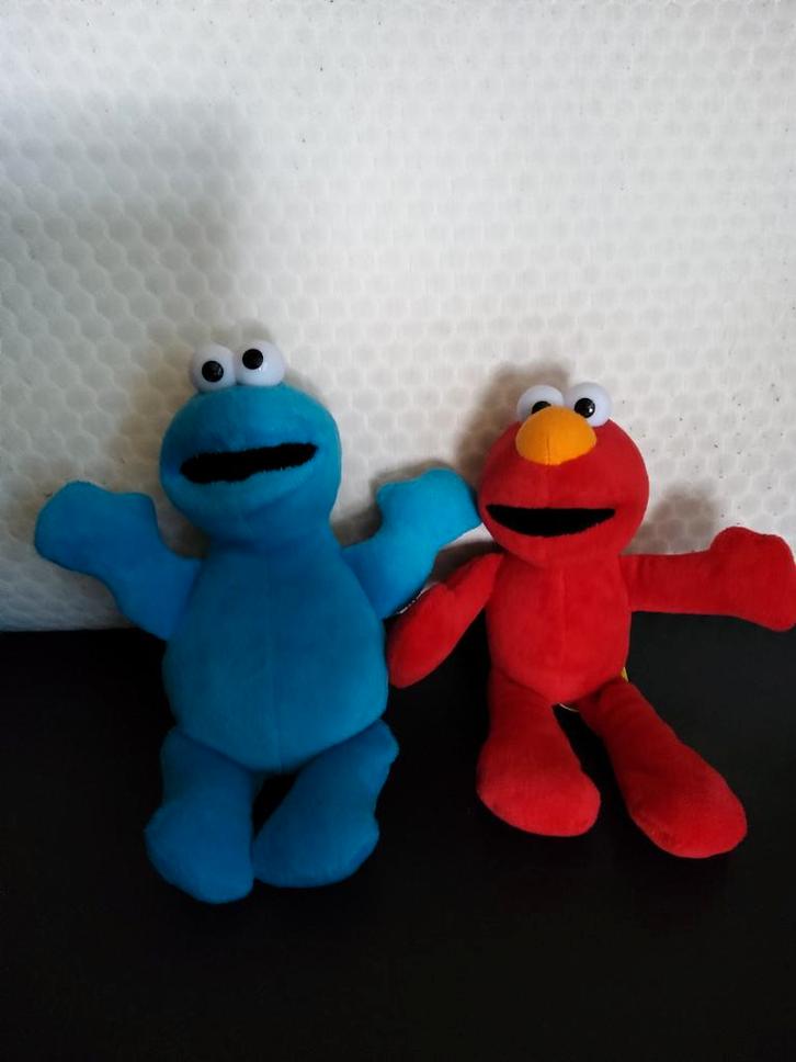 Elmo en Koekiemonster Knuffels, Kinderen en Baby's, Speelgoed | Knuffels en Pluche, Zo goed als nieuw, Ophalen of Verzenden
