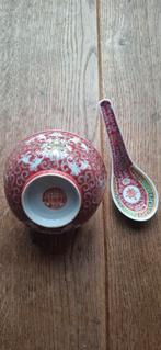 Chinees Kommetje met lepel., Huis en Inrichting, Keuken | Servies, Ophalen of Verzenden, Zo goed als nieuw, Kom(men), Overige stijlen