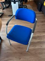 7 stuks blauwe vergaderstoelen, Huis en Inrichting, Stoelen, Ophalen, Gebruikt, Blauw, Stof