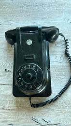 PTT telefoon bakeliet zwart staand wandmodel mei 1955, Telecommunicatie, Met draaischijf, Gebruikt, Ophalen of Verzenden