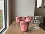 Revol Kreukbeker Roze Espresso - Set van 5, Keramiek, Ophalen of Verzenden, Zo goed als nieuw, Effen