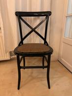 Zwarte houten stoel met rieten zitting, Huis en Inrichting, Stoelen, Gebruikt, Zwart, Ophalen of Verzenden, Eén