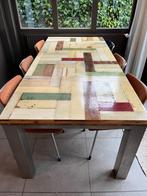 Tafel van sloophout en epoxy, Huis en Inrichting, Tafels | Salontafels, 200 cm of meer, 50 tot 100 cm, Gebruikt, Rechthoekig