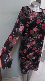 Jazlyn prachtige jurk zwart bloem donkervoile mouwen L, Kleding | Dames, Jurken, Jazlyn, Verzenden, Zwart, Maat 42/44 (L)