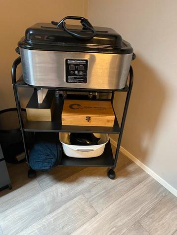 Grote Hot Stone verwarmer incl stenen en trolley beschikbaar voor biedingen