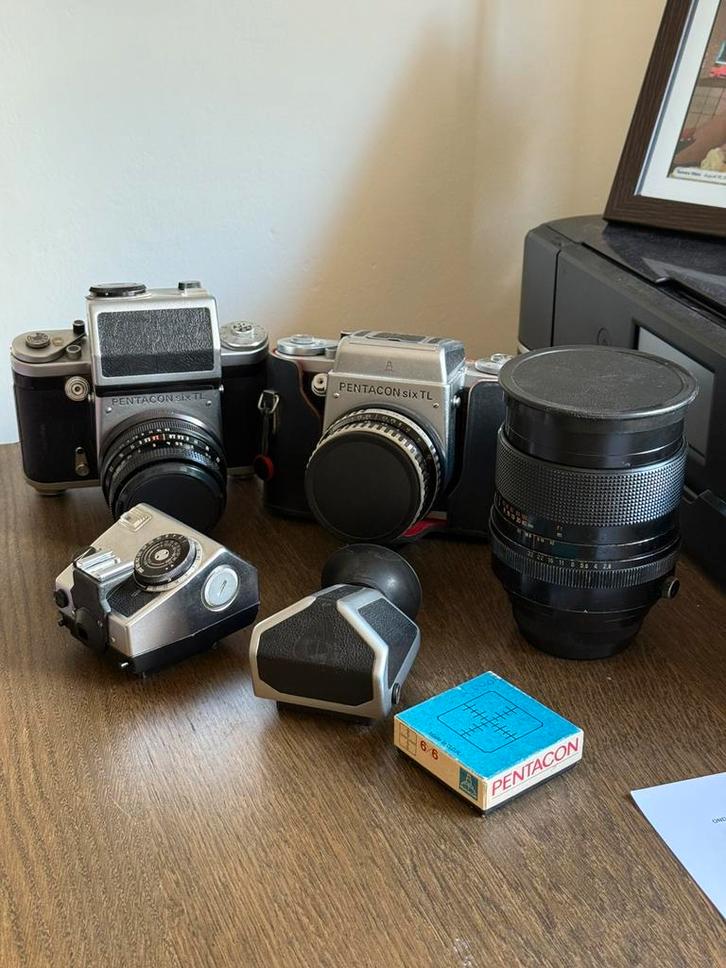 Pentacon Six TL set, 6x6 analoog, Audio, Tv en Foto, Fotocamera's Analoog, Gebruikt, Spiegelreflex, Overige Merken, Ophalen of Verzenden