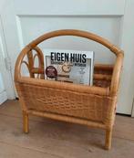 Vintage rotan krantenbak Boho lectuurbak tijdschriftenrek, Ophalen of Verzenden, Gebruikt