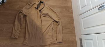 blouse heren maat XL Creme bruin met knoopjes fraai  beschikbaar voor biedingen