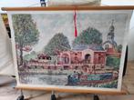 Oude Schoolplaat - Trekschuit en Diligence, Antiek en Kunst, Ophalen, Geschiedenis