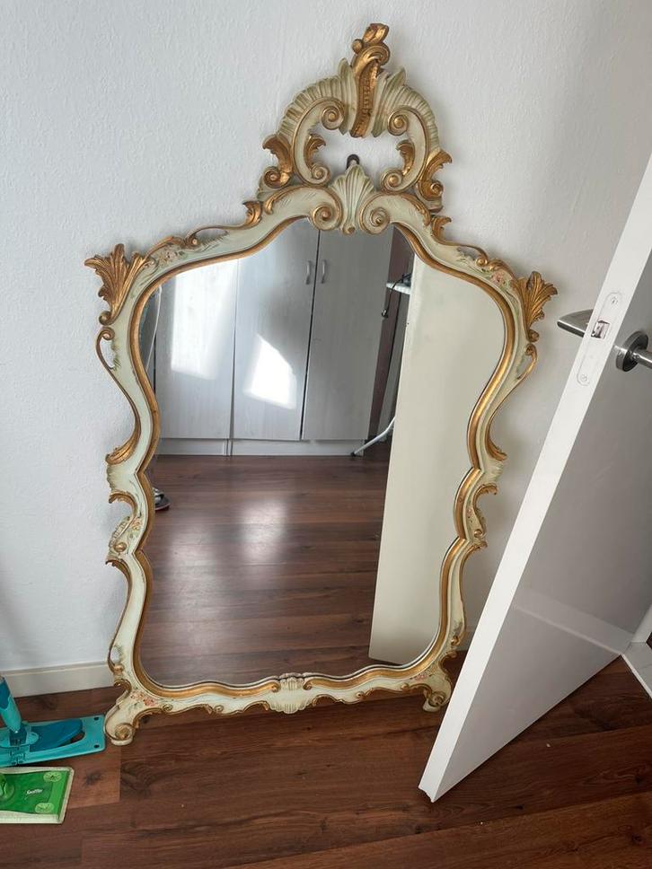 Antieke Brocante Spiegel barok spiegel, Huis en Inrichting, Woonaccessoires | Spiegels, Gebruikt, 50 tot 75 cm, 100 tot 150 cm