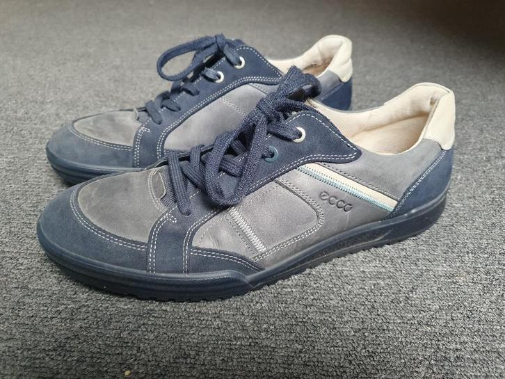 Ecco leren sneakers blauw / grijs mt 43 ZGAN, Kleding | Heren, Schoenen, Zo goed als nieuw, Sneakers of Gympen, Blauw, Ophalen of Verzenden