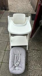 Stokke tripp trapp wit met babyset tray en newborn, Kinderen en Baby's, Kinderstoelen, Ophalen, Zo goed als nieuw, Meegroeistoel