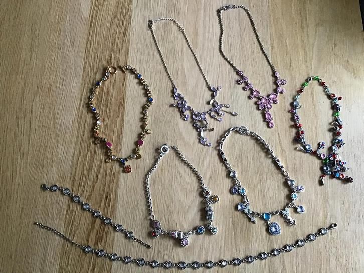 Diverse Kettingen met gekleurde steentjes, Sieraden, Tassen en Uiterlijk, Kettingen, Gebruikt, Overige materialen, Overige kleuren