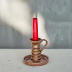 Vintage Aardewerk Kandelaar – Handgemaakt Keramiek, Overige materialen, Gebruikt, Bruin, Ophalen of Verzenden