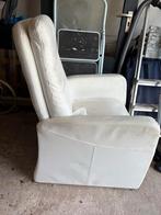 Witte Relax Fauteuil, Huis en Inrichting, Fauteuils, Ophalen, Gebruikt, Leer, 75 tot 100 cm