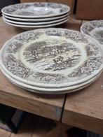 Vintage Borden Set Engels- bruin- flowers, Antiek en Kunst, Antiek | Servies los, Ophalen of Verzenden