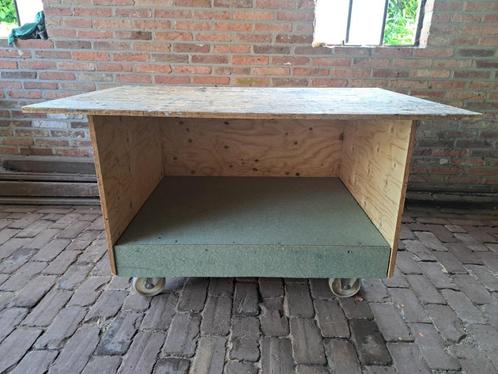 Goede, degelijke houten mobiele werkbank!, Doe-het-zelf en Verbouw, Werkbanken, Gebruikt, 120 tot 170 cm, Ophalen