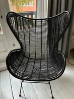 HK Living Rotan Egg chair, Ophalen of Verzenden, Zo goed als nieuw, Zwart, Eén