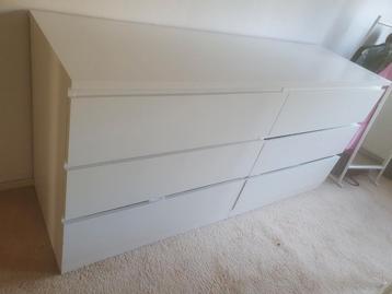Witte Ladekast B160xD48xH78 met 6 Lades beschikbaar voor biedingen