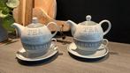 Riverdale theekoppen incl pot - Grijs, Huis en Inrichting, Keuken | Servies, Keramiek, Ophalen of Verzenden, Zo goed als nieuw