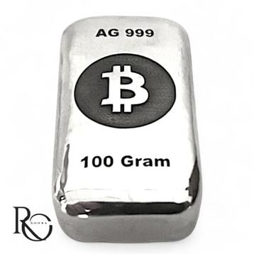 Bitcoin 100g zilverbaar Collectors Edition 999 Silver beschikbaar voor biedingen