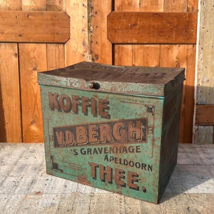 Winkelblik v/d Bergh koffie Apeldoorn 's Gravenhage Den Haag, Verzamelen, Blikken, Gebruikt, Koffie, Ophalen of Verzenden