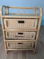 Vintage Rotan ladekastje, Ophalen, Overige materialen, 50 tot 100 cm, Zo goed als nieuw