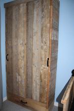 Stoere steigerhouten kleding kast, Huis en Inrichting, Kasten | Kledingkasten, Ophalen, 100 tot 150 cm, 200 cm of meer, Stoer landelijk industrieel