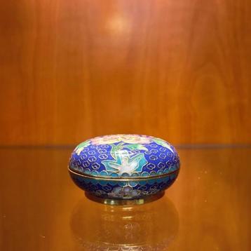 Vintage cloisonné dekseldoosje handgemaakt beschikbaar voor biedingen