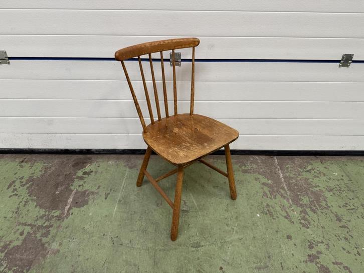 Vintage Spijlenstoel - Jaren ‘60, Verzamelen, Retro, Ophalen of Verzenden