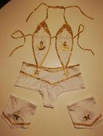 Carnaval! Uitdagend matrozen pakje wit/goud maat S, Carnaval, Nieuw, Kleding, Ophalen