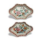 Twee Qianlong Chinees Famille Verte porseleinen patti bakjes, Ophalen of Verzenden