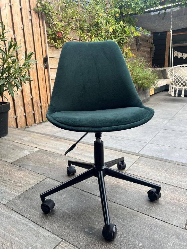 Bureaustoel Senja - Velvet Smaragdgroen, Huis en Inrichting, Bureaustoelen, Gebruikt, Bureaustoel, Groen, Ophalen