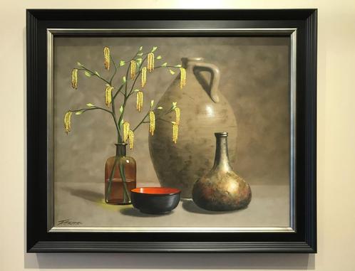 Stilleven Frans Brommer in de stijl van Henk Helmantel., Antiek en Kunst, Kunst | Schilderijen | Klassiek, Ophalen of Verzenden