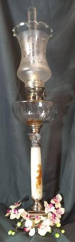 Antieke XXL Napoleon III Franse Baccarat olielamp, Antiek en Kunst, Ophalen of Verzenden