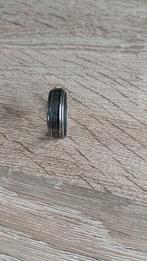 Heren ring roestvrij staal met zwarte opdruk ringmaat 21, 20 of groter, IJzer of Staal, Heer, Nieuw