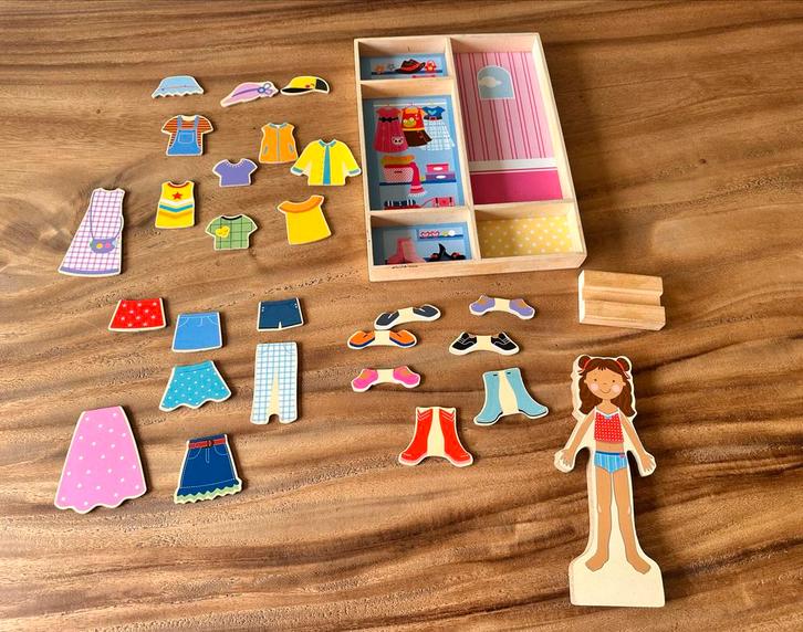 Magnetisch Aankleedpop Meisje, Kinderen en Baby's, Speelgoed | Educatief en Creatief, Gebruikt, Puzzelen, Ophalen of Verzenden
