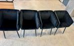 Set van 4 zwarte velvet stoelen, Ophalen of Verzenden