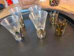 Vintage likeurglaasjes met zilveren houders, Antiek en Kunst, Antiek | Glas en Kristal, Ophalen of Verzenden