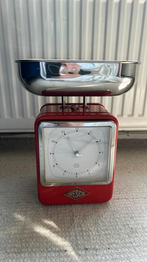 Wesco weegschaal met klok, Witgoed en Apparatuur, Weegschalen, Zo goed als nieuw, Keukenweegschaal, 1 tot 500 gram, Minder dan 10 kg