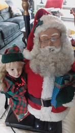 Holiday creations kerstman met kind bij lantaarn 90 cm, Diversen, Kerst, Ophalen, Gebruikt