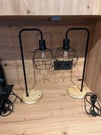 Industriële tafellamp set met metalen frame, Huis en Inrichting, Lampen | Vloerlampen, Ophalen, Zo goed als nieuw, Metaal, Minder dan 100 cm