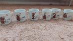 6x koffiekopjes + schotels met molen afbeelding, Ophalen of Verzenden, Gebruikt, Overige stijlen, Kop(pen) en/of Schotel(s)