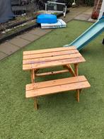 Kinder picknicktafel incl parasol, Tuin en Terras, Ophalen, Zo goed als nieuw, Rechthoekig, Hout