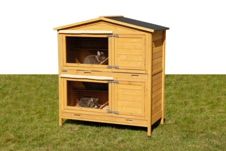 Konijnenhok Andijk | Dubbel dierenverblijf | Duurzaam, Dieren en Toebehoren, Knaagdieren en Konijnen | Hokken en Kooien, Nieuw