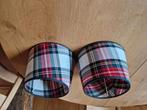 NIEUWE SCHOTSE RUIT TARTAN LAMPEKAPJES 2x, Huis en Inrichting, Wit, Rond, Nieuw, Ophalen of Verzenden