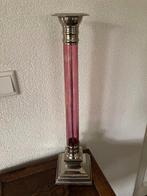 Hoog Empire model kandelaar. rood ( cranberry) glas. 51 cm, Antiek en Kunst, Antiek | Kandelaars, Ophalen of Verzenden, Overige materialen