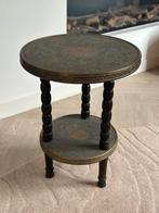 Antieke Aziatische Rooktafel met Messing Blad, Ophalen of Verzenden