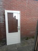 Hardhouten achterdeur 83x205.5 met Antie inbraak strip strip, Glas, 80 tot 100 cm, Ophalen of Verzenden, Zo goed als nieuw